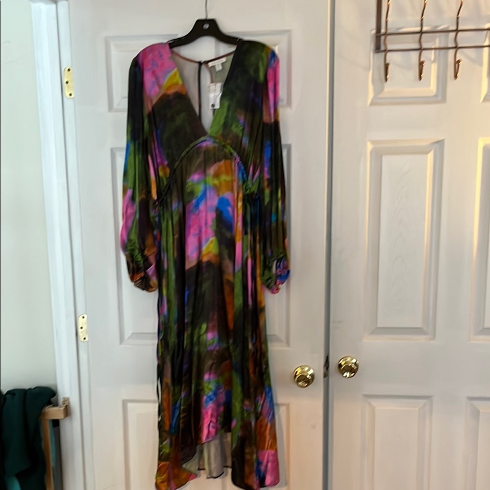 Topshop satin watercolor Dress - Picture 2 of 5